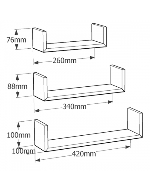 Zdjęcie: Półka modułowa typ-U  FUS 1 dąb sonoma 420x340x260 mm VELANO