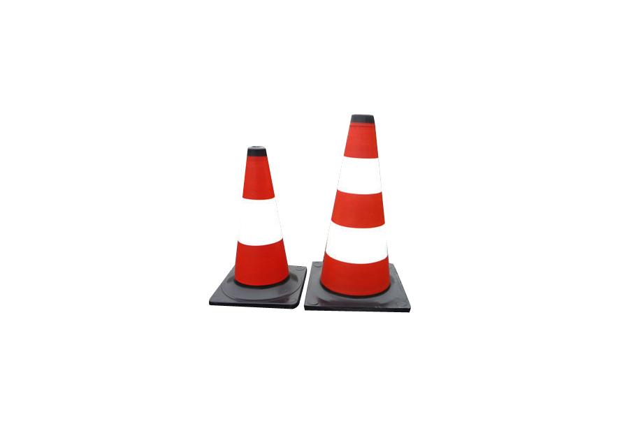 Zdjęcie: Pachołek drogowy biało-czerwony 50 cm odblaskowy PROFIX