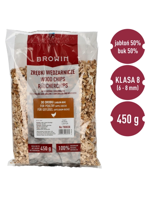 Zdjęcie: Zrębki mix do drobiu (50% jabłoń + 50% buk)- 450g kl.8 780838 BROWIN