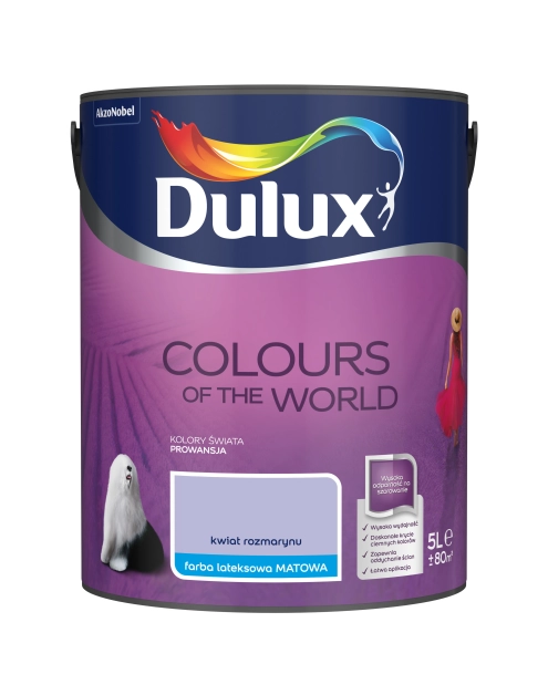 Zdjęcie: Farba do wnętrz Kolory Świata 5 L kwiat rozmarynu DULUX