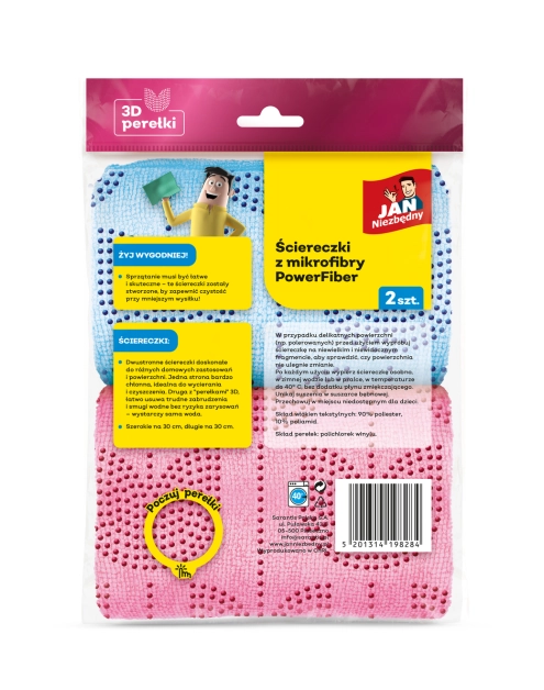 Zdjęcie: Ściereczki z mikrofibry PowerFiber 2 sztuki JAN NIEZBĘDNY