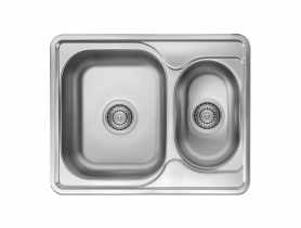 Zlew wpuszczany Junak półtorakomorowy 63 x 50 cm z syfonem KUCHINOX