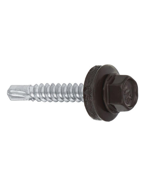 Zdjęcie: Wkręty samowiercące z podkładką EPDM do blachy do metalu 4,8x35 RAL 8019 WKRĘT-MET