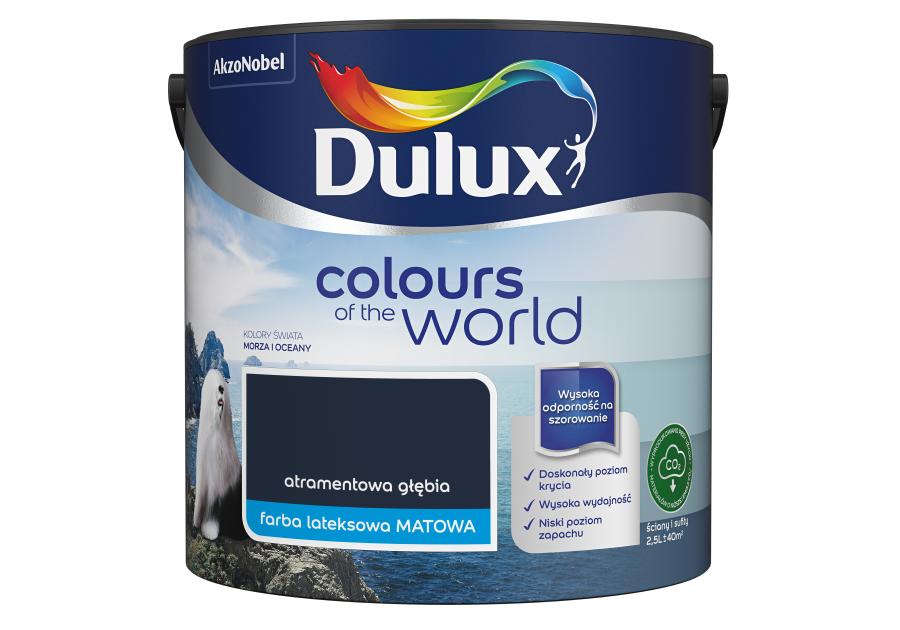 Zdjęcie: Farba do wnętrz Kolory Świata 2,5 L atramentowa głębia DULUX