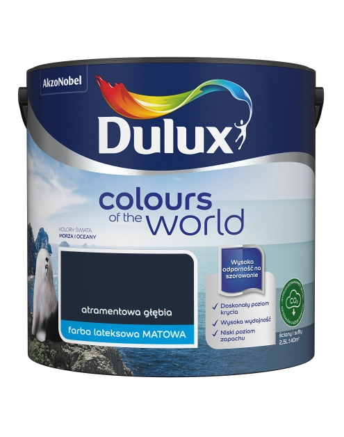 Zdjęcie: Farba do wnętrz Kolory Świata 2,5 L atramentowa głębia DULUX