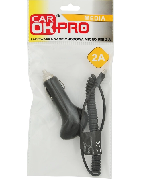 Zdjęcie: Ładowarka samochodowa Micro USB 2 A CAR OK