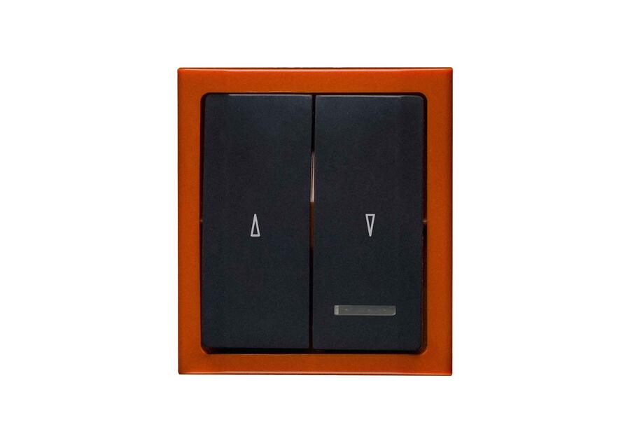 Zdjęcie: Przycisk żaluzjowy Bravo z podświetleniem natynkowy IP54 pomarańcz POLMARK