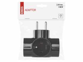 Rozgałęźnik 3x czarny EMOS