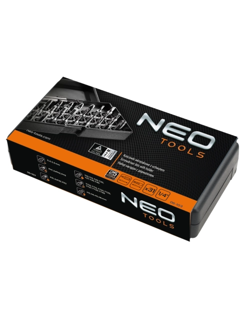 Zdjęcie: Końcówki wkrętakowe z uchwytem, zestaw 31 sztuk NEO