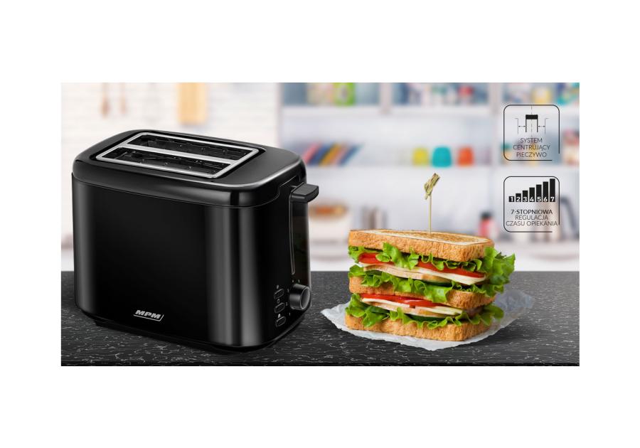 Zdjęcie: Toster 800 W czarny MPM