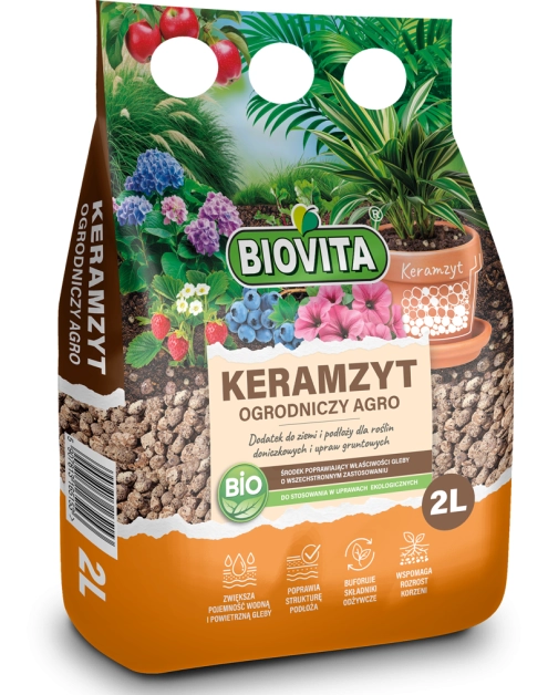 Zdjęcie: Keramzyt ogrodniczy Agro 8 - 16mm opakowanie 2 L BIOVITA