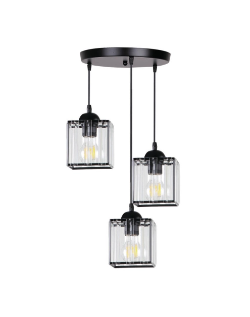 Zdjęcie: Lampa wisząca Glassia 3X40 W E27 czarny CANDELLUX