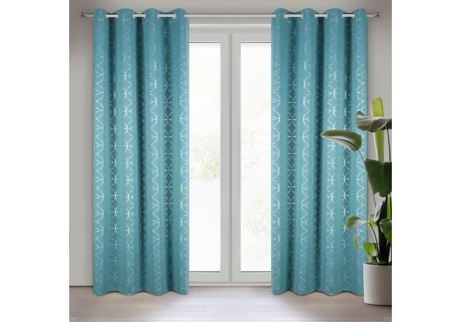 Zdjęcie: Zasłona gotowa Abella 135x250 cm turkusowy EUROFIRANY