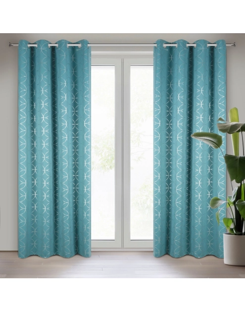 Zdjęcie: Zasłona gotowa Abella 135x250 cm turkusowy EUROFIRANY