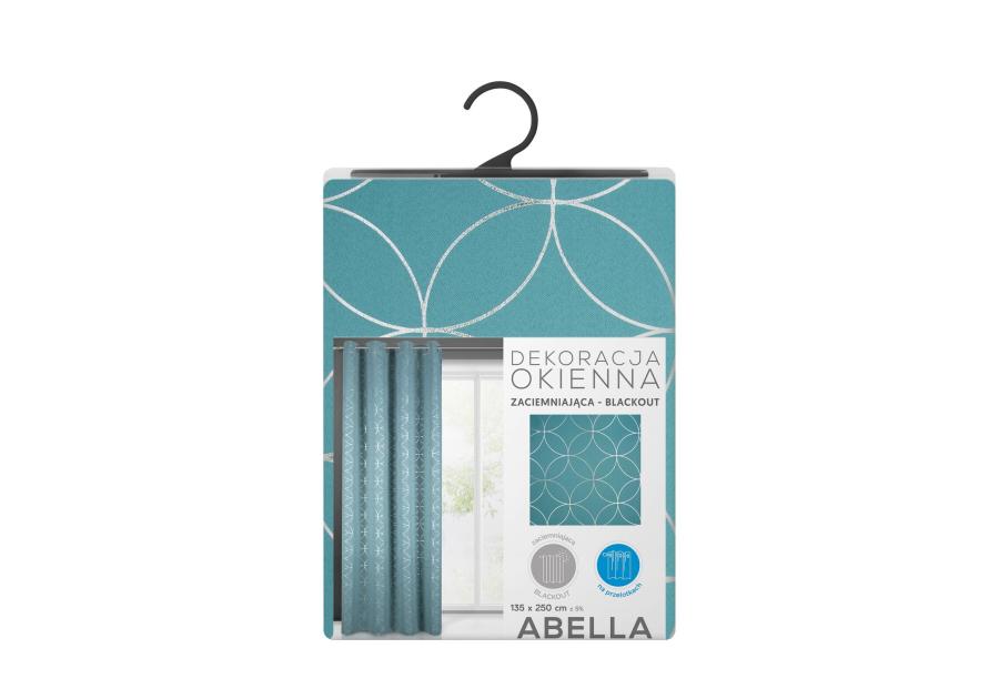 Zdjęcie: Zasłona gotowa Abella 135x250 cm turkusowy EUROFIRANY