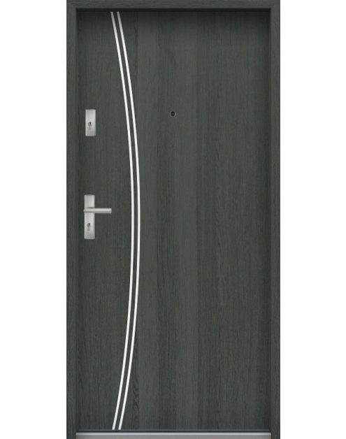 Zdjęcie: Drzwi wejściowe do mieszkań Bastion R-61 Grafit 80 cm prawe OSP KR CENTER
