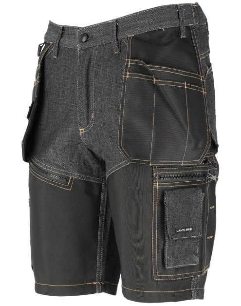 Zdjęcie: Spodenki krótkie jeans. czarne ze wzmocnieniami, "m", CE, LAHTI PRO