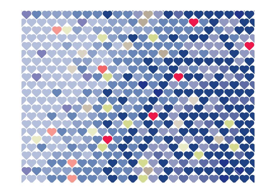 Zdjęcie: Komplet podkładek korkowych Love  40x29,5 cm - 2 szt. serca niebieskie AMBITION