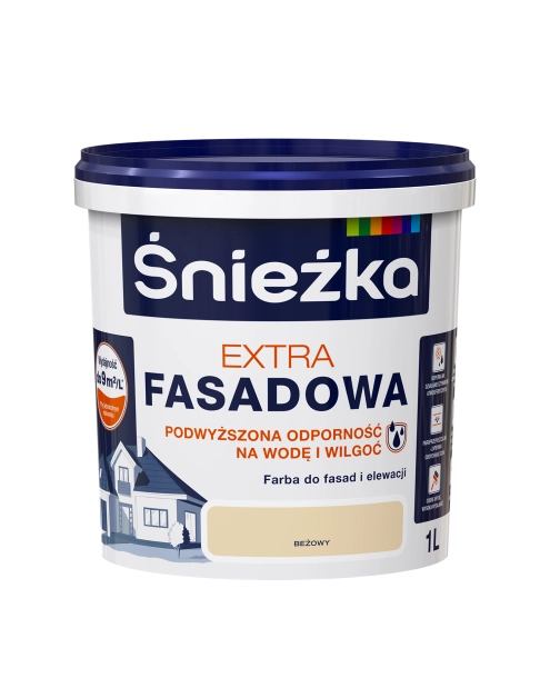 Zdjęcie: Farba Extra Fasadowa Beżowy 1L N ŚNIEŻKA