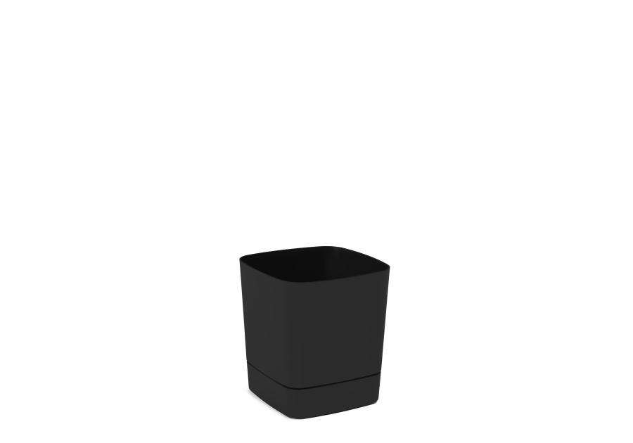Zdjęcie: Donica z podstawką Clima 16x16 cm czarna LAMELA PLASTIC