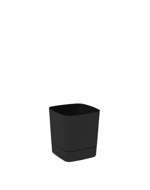 Zdjęcie: Donica z podstawką Clima 16x16 cm czarna LAMELA PLASTIC