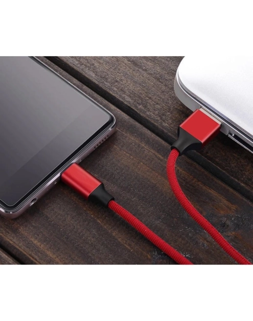 Zdjęcie: Kabel USB - micro USB czerwony 1,5 m VA0004 VAYOX