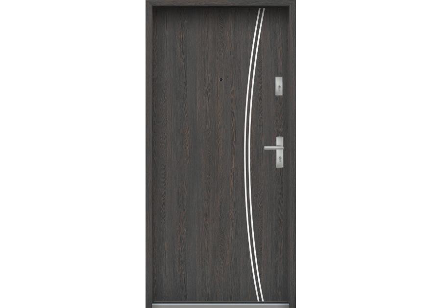 Zdjęcie: Drzwi wejściowe do mieszkań Bastion R-61 Wenge deska 90 cm lewe ODR KR CENTER