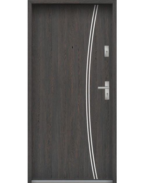 Zdjęcie: Drzwi wejściowe do mieszkań Bastion R-61 Wenge deska 90 cm lewe ODR KR CENTER