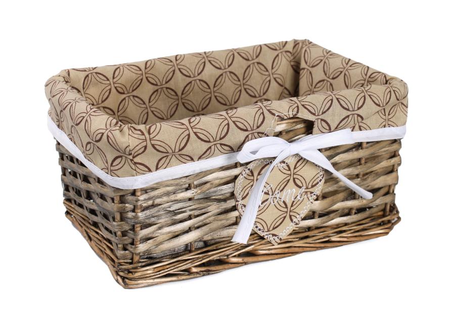 Zdjęcie: Szuflada wiklinowa z materiałem 27x17x12 cm brązowa TIN TOURS