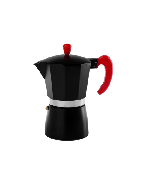 Zdjęcie: Kawiarka do Espresso na 6 filiżanek czarno-czerwona FLORINA
