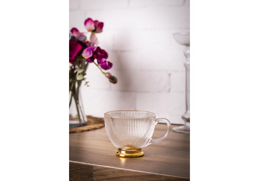 Zdjęcie: Filiżanka szklana na stopce w kolorze złota Selena 430 ml ALTOM DESIGN