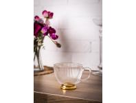 Zdjęcie: Filiżanka szklana na stopce w kolorze złota Selena 430 ml ALTOM DESIGN