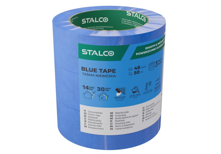 Zdjęcie: Taśma malarska niebieska 3-pak 48 mm x 50 m STALCO