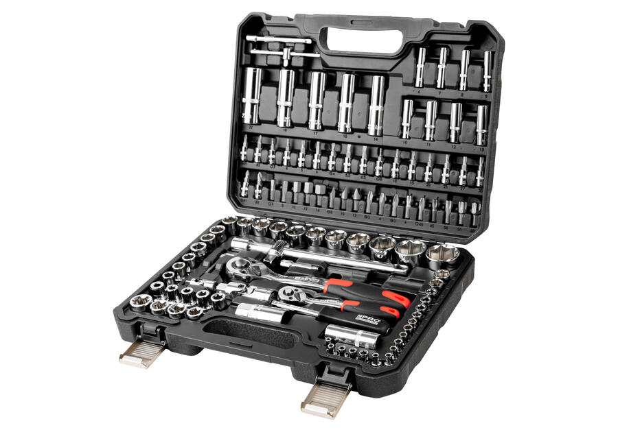 Zdjęcie: Zestaw kluczy nasadowych z grzechotkami 1/2 i 1/4 108 szt. CrV PRO FACHMAYER MAX