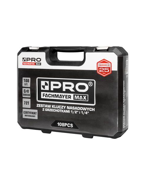 Zdjęcie: Zestaw kluczy nasadowych z grzechotkami 1/2 i 1/4 108 szt. CrV PRO FACHMAYER MAX