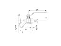Zdjęcie: Zawór kulowy z filtrem skośnym 1 1/2" KFA