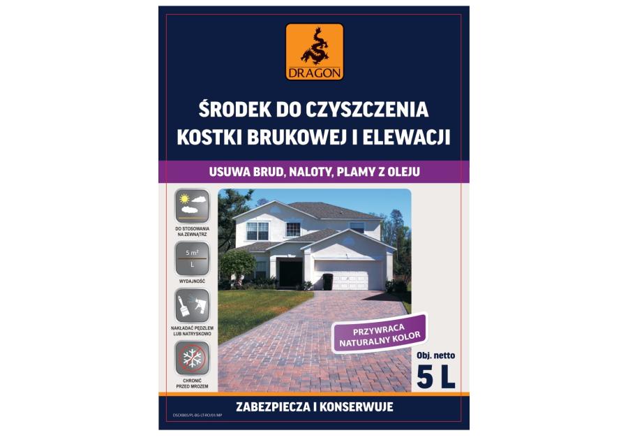 Zdjęcie: Środek do czyszczenia kostki brukowej i elewacji 5 L DRAGON