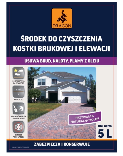 Zdjęcie: Środek do czyszczenia kostki brukowej i elewacji 5 L DRAGON