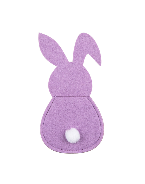 Zdjęcie: Etui filcowe na sztućce 10x20 cm, zestaw 4 sztuk fioletowy zajączek ALTOMDESIGN