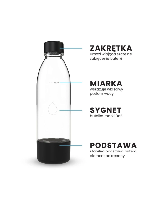Zdjęcie: Butelka PushAir do saturatora Dafi 0,5 L czarna DAFI
