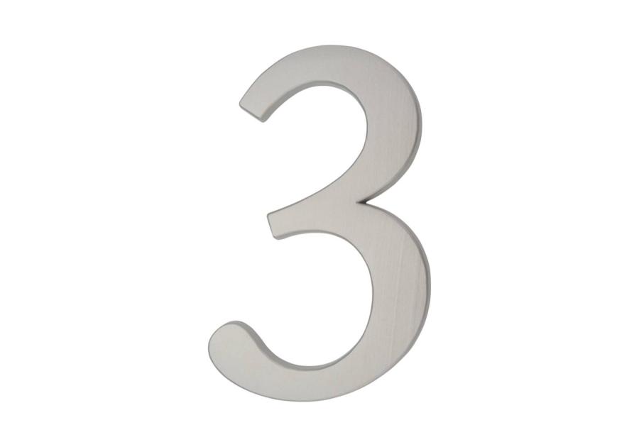 Zdjęcie: Cyfra aluminiowa 3 srebrna 190 mm METRO