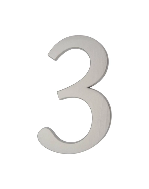 Zdjęcie: Cyfra aluminiowa 3 srebrna 190 mm METRO
