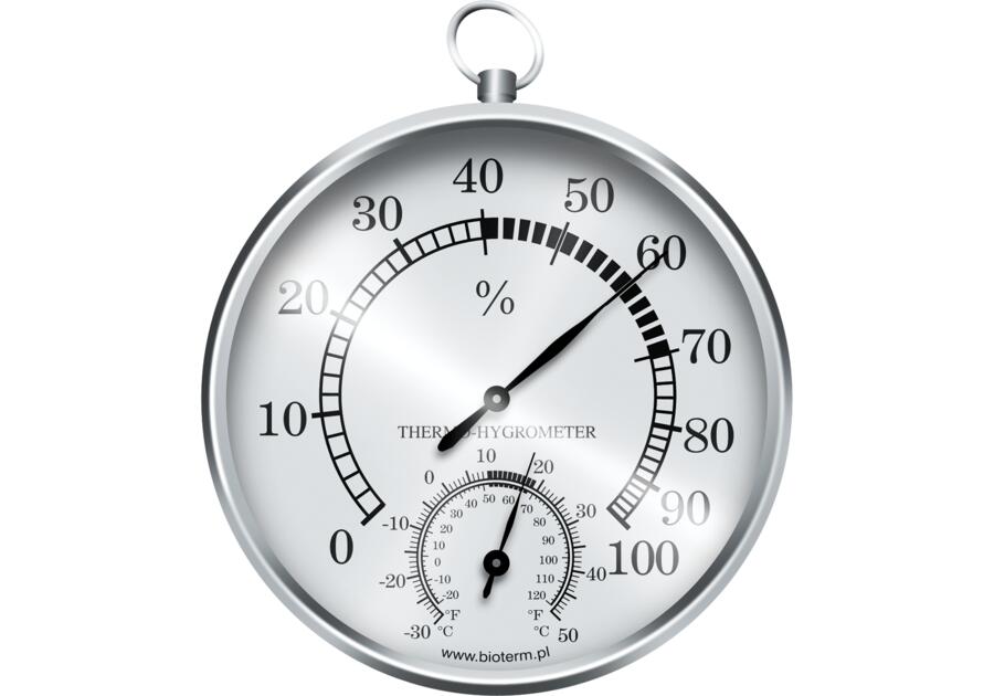Zdjęcie: Termometr / higrometr srebrne BIOTERM