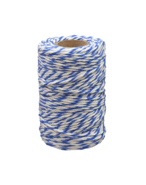 Zdjęcie: Sznurek bawełniany 75 m biało-niebieski METRO