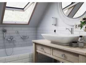 Bateria umywalkowa stojąca z obrotową wylewką Algeo FERRO