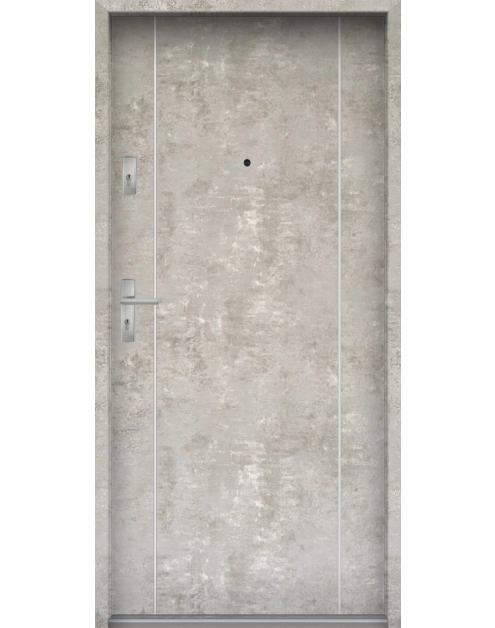 Zdjęcie: Drzwi wejściowe do mieszkań Bastion A-34 Beton naturalny 80 cm prawe OSP KR CENTER
