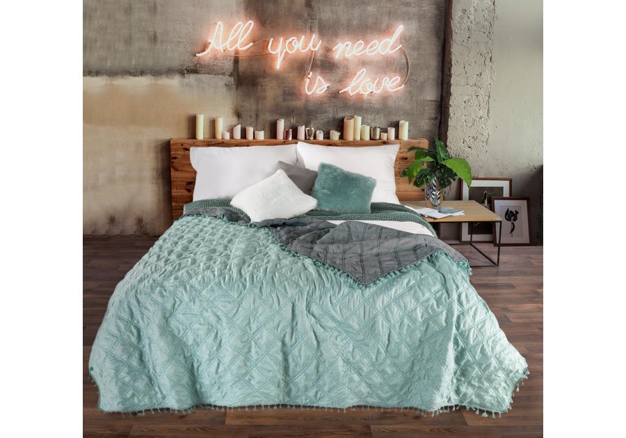 Zdjęcie: Narzuta Lelly 170x210 cm miętowo-stalowa EUROFIRANY