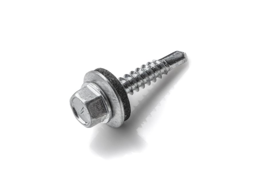 Zdjęcie: Wkręt samowiercący do mocowania blach typ oc 4,8x19 mm z podkładką t14 ocynkowany 250 szt. KOELNER