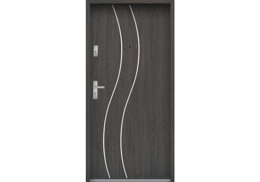 Zdjęcie: Drzwi wejściowe do mieszkań Bastion R-59 Wenge deska 80 cm prawe OSPŁ KR CENTER