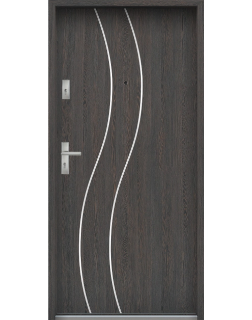 Zdjęcie: Drzwi wejściowe do mieszkań Bastion R-59 Wenge deska 80 cm prawe OSPŁ KR CENTER
